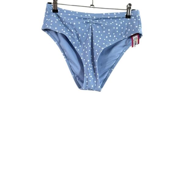 NWT Xhilaration Large Blue White Polka Dot Bathing Suit Bottom - Picture 3 of 10